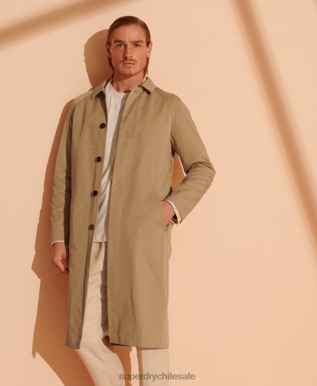 hombres Superdry marrón abrigo mac clásico de edición limitada 2R68Z4764
