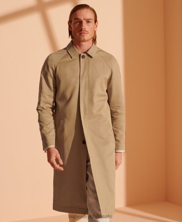 hombres Superdry marrón abrigo mac clásico de edición limitada 2R68Z4764