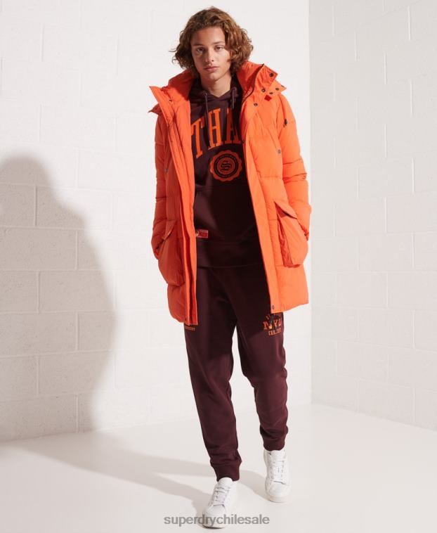 hombres Superdry naranja parka capitonada expedición 2R68Z4511
