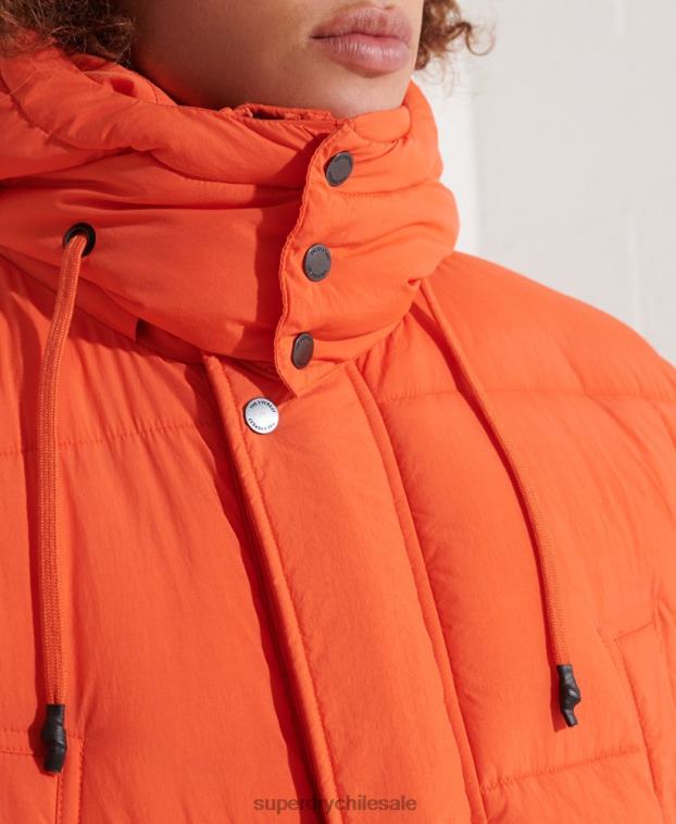 hombres Superdry naranja parka capitonada expedición 2R68Z4511