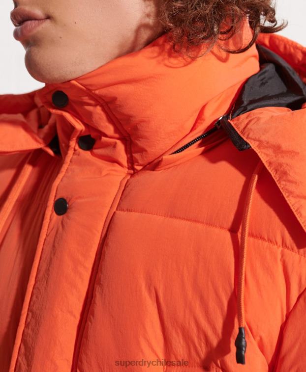 hombres Superdry naranja parka capitonada expedición 2R68Z4511