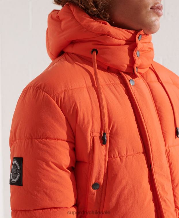 hombres Superdry naranja parka capitonada expedición 2R68Z4511