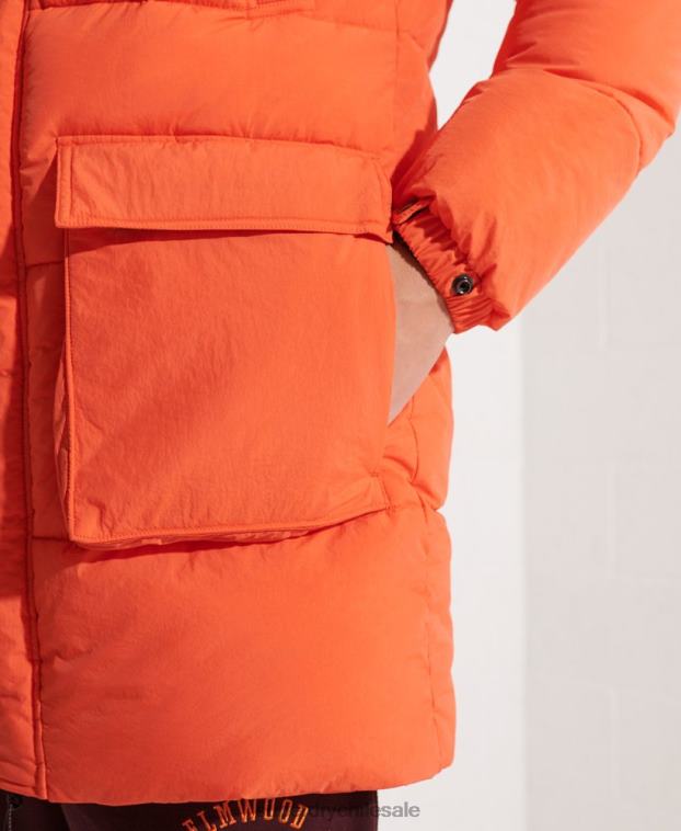 hombres Superdry naranja parka capitonada expedición 2R68Z4511