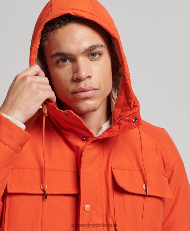 hombres Superdry naranja parka capitonada montaña 2R68Z4532