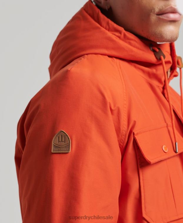 hombres Superdry naranja parka capitonada montaña 2R68Z4532