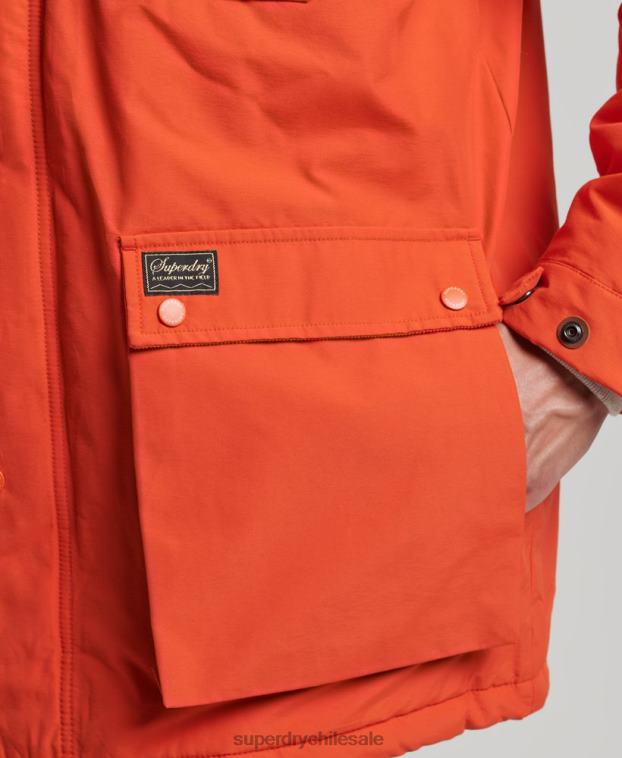 hombres Superdry naranja parka capitonada montaña 2R68Z4532