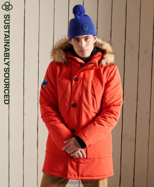 hombres Superdry naranja parka everest 2R68Z1098