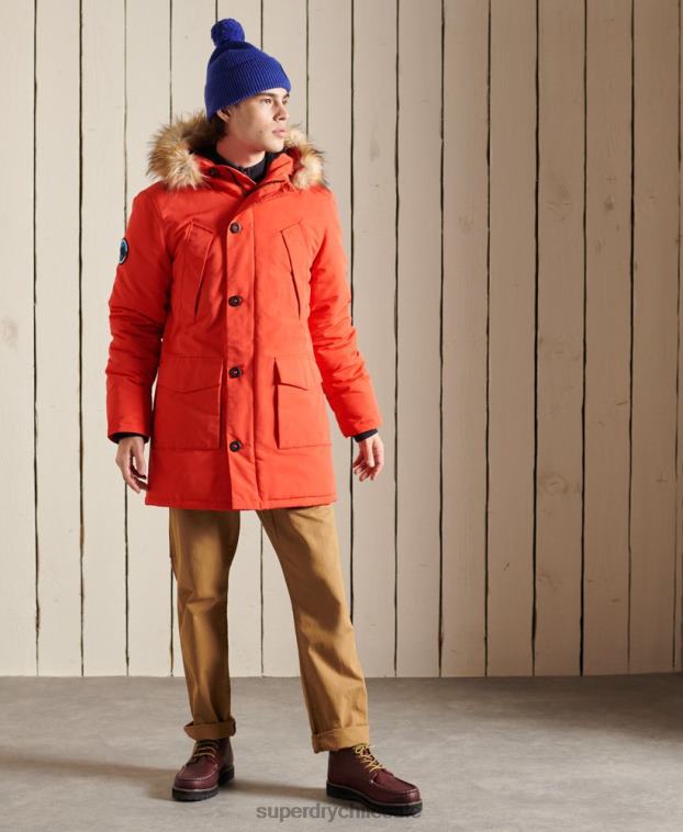 hombres Superdry naranja parka everest 2R68Z1098