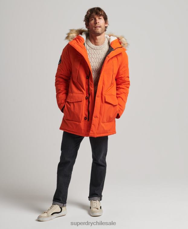 hombres Superdry naranja parka everest 2R68Z1126