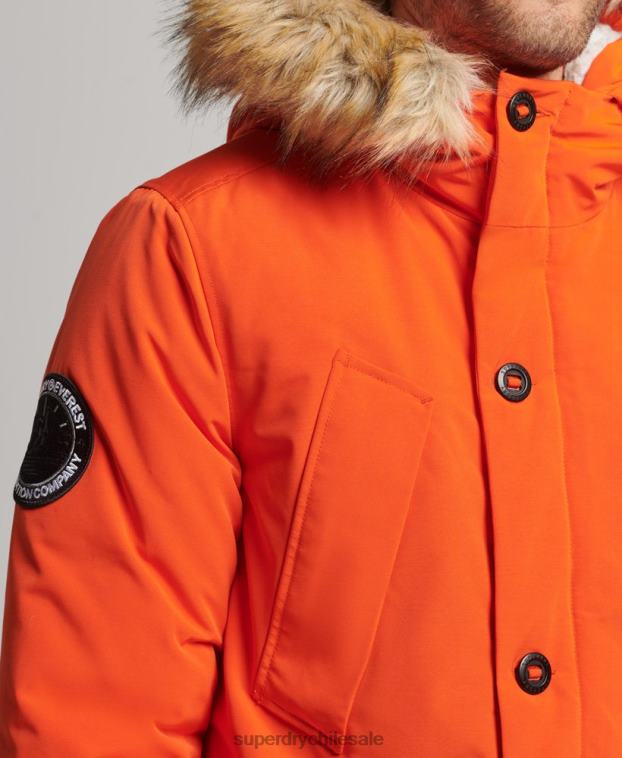 hombres Superdry naranja parka everest 2R68Z1126