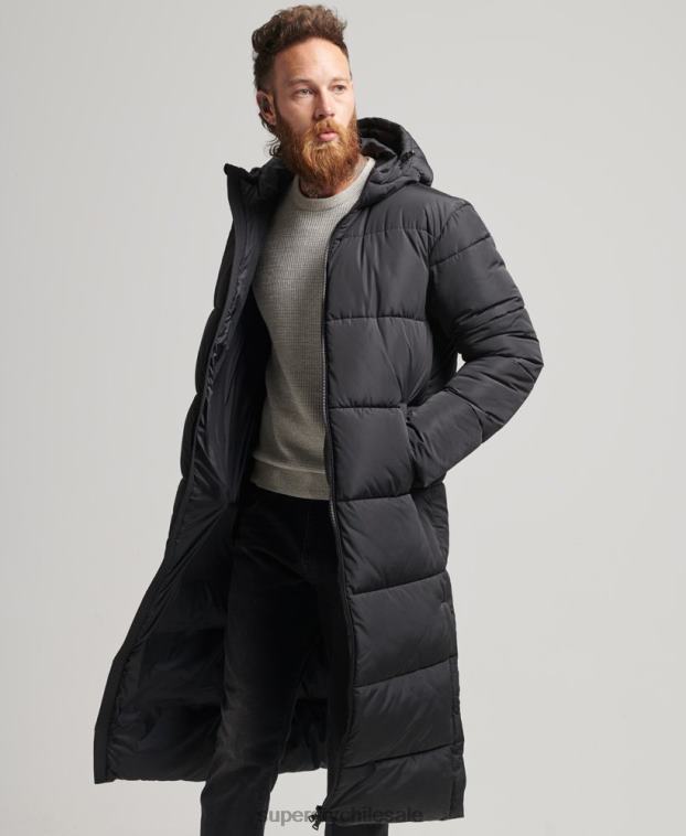 hombres Superdry negro abrigo de edredón super studios 2R68Z1012