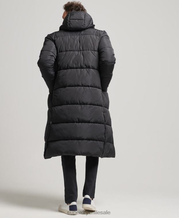 hombres Superdry negro abrigo de edredón super studios 2R68Z1012