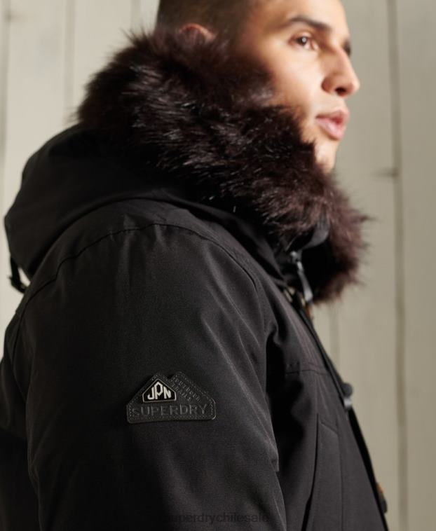 hombres Superdry negro parka de plumón de rookie 2R68Z4734