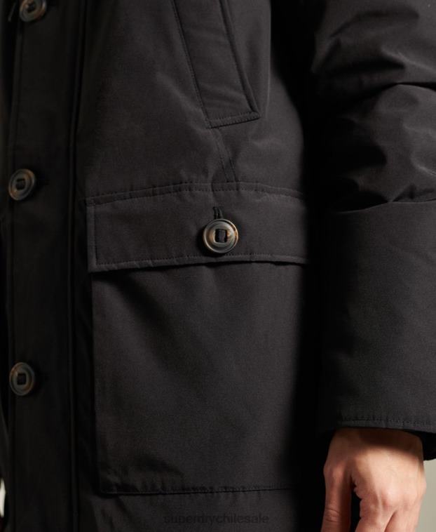 hombres Superdry negro parka de plumón de rookie 2R68Z4734