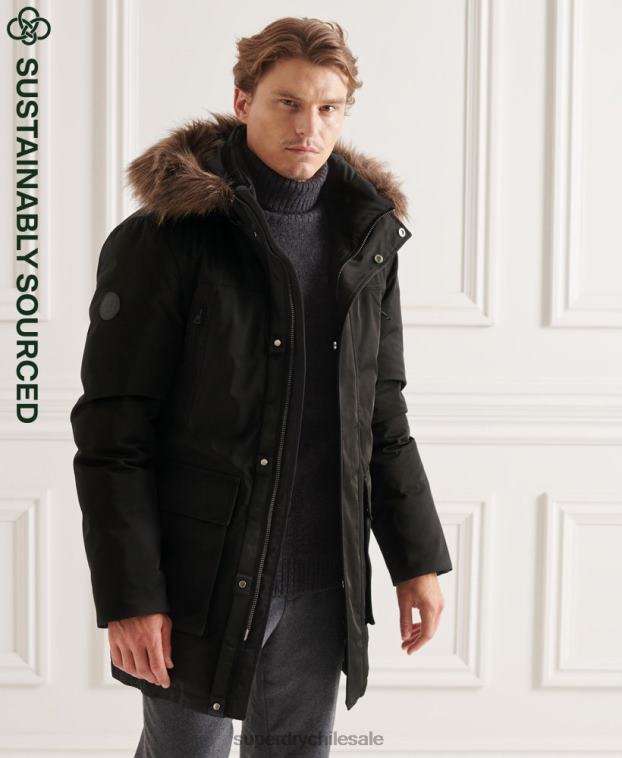 hombres Superdry negro parka de plumón de studios everest 2R68Z4742
