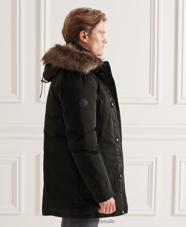 hombres Superdry negro parka de plumón de studios everest 2R68Z4742