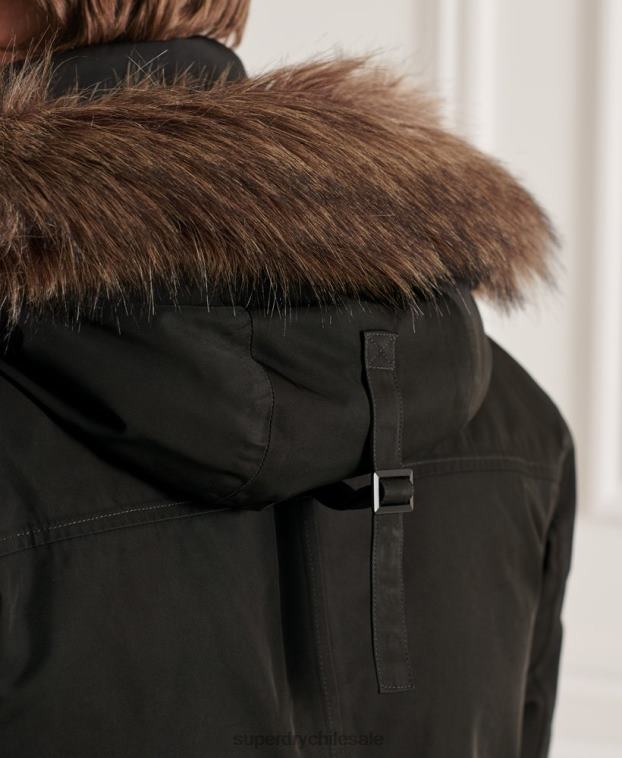 hombres Superdry negro parka de plumón de studios everest 2R68Z4742