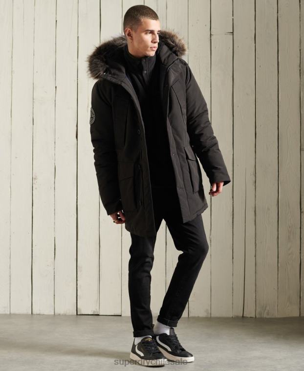 hombres Superdry negro parka everest 2R68Z1157