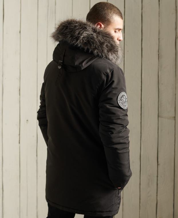 hombres Superdry negro parka everest 2R68Z1157