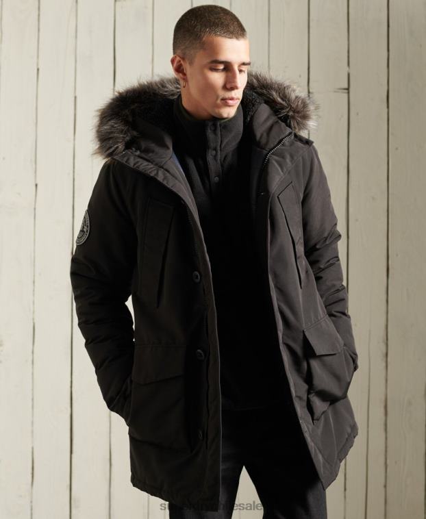 hombres Superdry negro parka everest 2R68Z1157