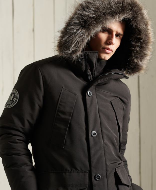hombres Superdry negro parka everest 2R68Z1157