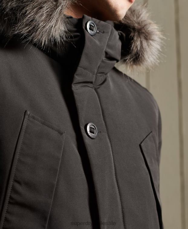 hombres Superdry negro parka everest 2R68Z1157
