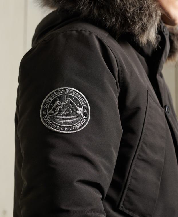 hombres Superdry negro parka everest 2R68Z1157