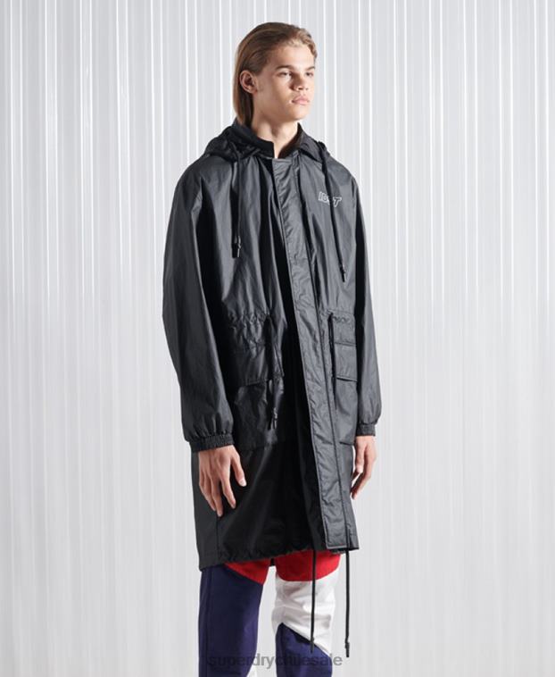hombres Superdry negro parka sdx freya de edición limitada 2R68Z5552
