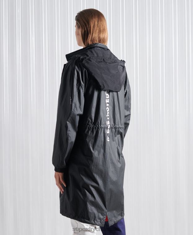 hombres Superdry negro parka sdx freya de edición limitada 2R68Z5552