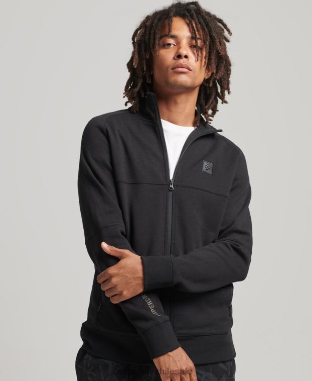 hombres Superdry negro parte superior de la pista de tecnología 2R68Z5087