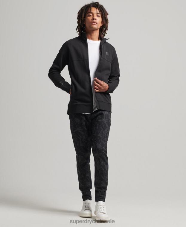 hombres Superdry negro parte superior de la pista de tecnología 2R68Z5087
