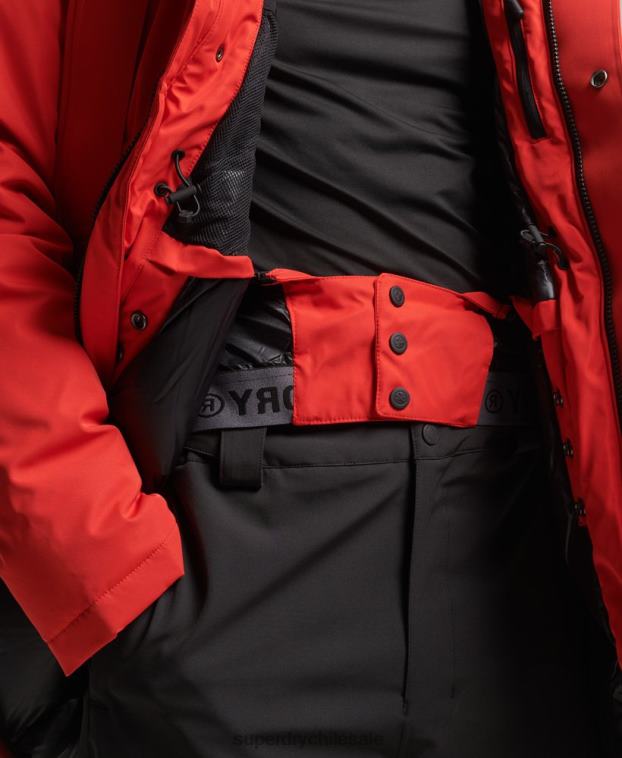 hombres Superdry rojo parka con plumón everest para la nieve 2R68Z4515
