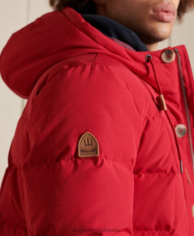 hombres Superdry rojo parka de expedición de montaña 2R68Z4486