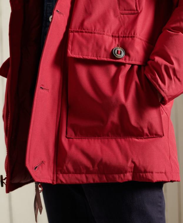 hombres Superdry rojo parka de plumón de rookie 2R68Z1175