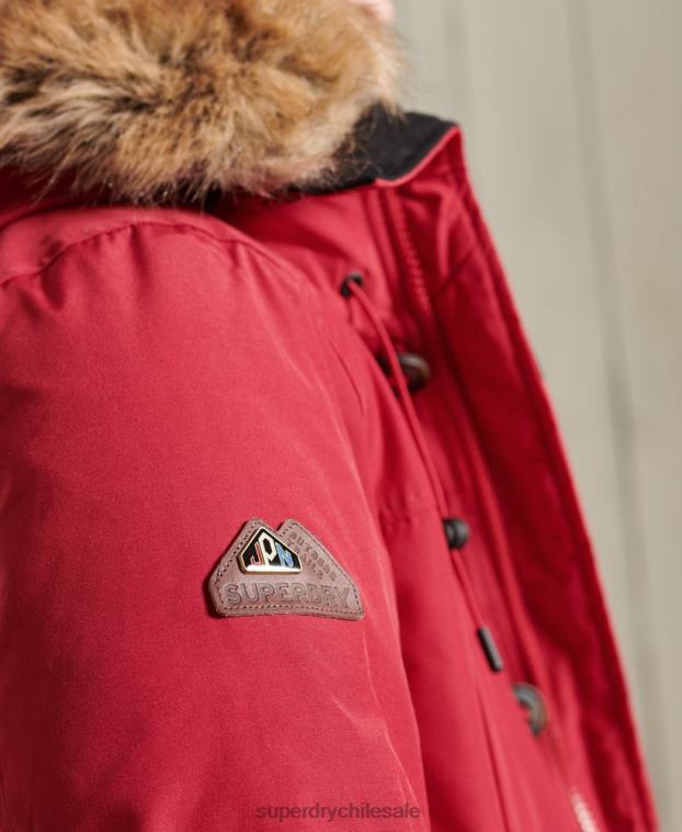 hombres Superdry rojo parka de plumón de rookie 2R68Z1175