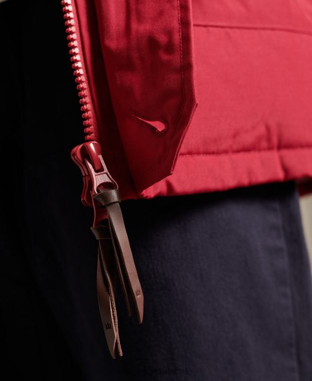 hombres Superdry rojo parka de plumón de rookie 2R68Z1175