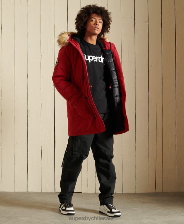 hombres Superdry rojo parka everest 2R68Z4571