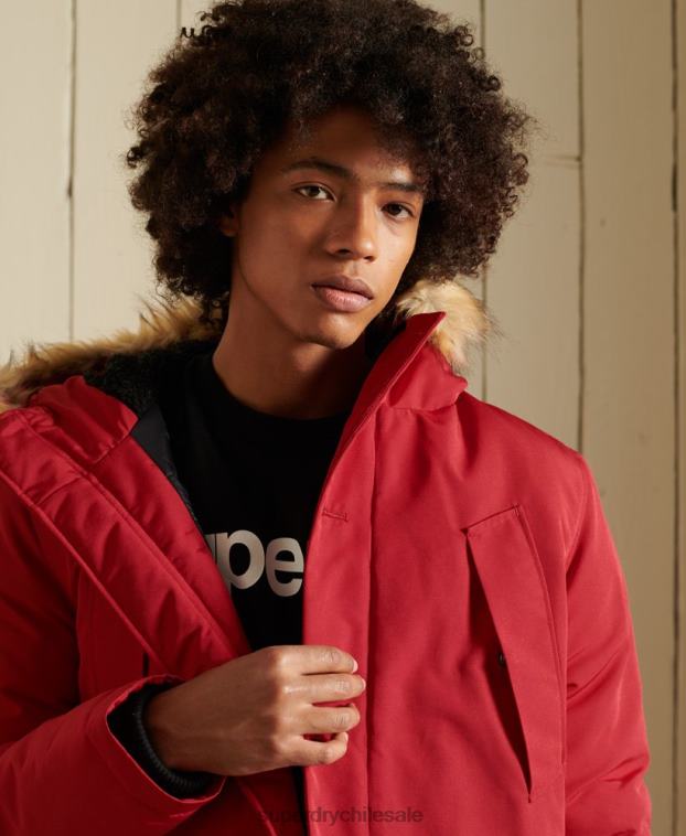 hombres Superdry rojo parka everest 2R68Z4571