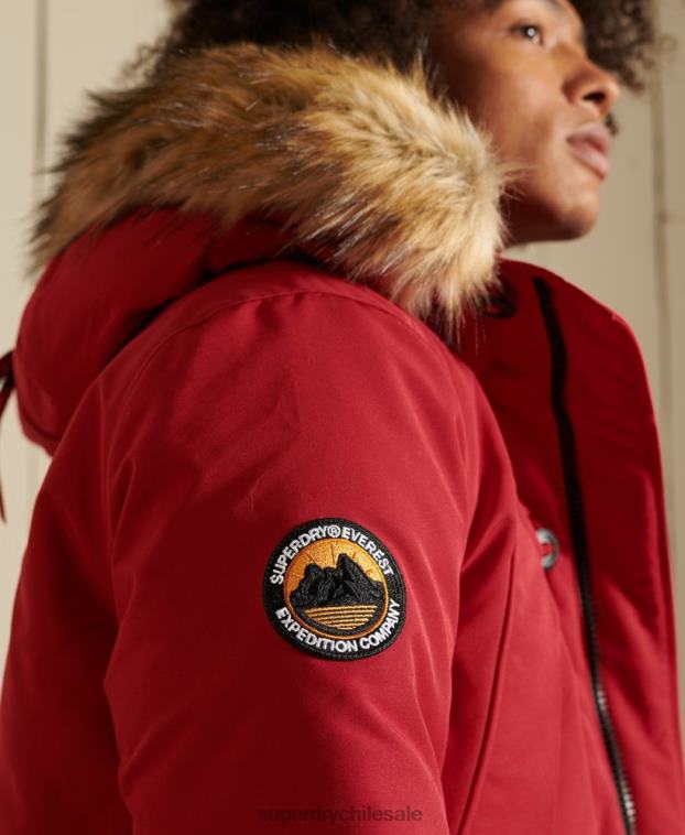 hombres Superdry rojo parka everest 2R68Z4571
