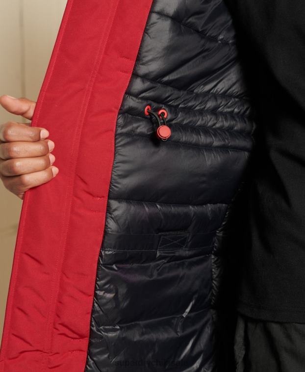 hombres Superdry rojo parka everest 2R68Z4571