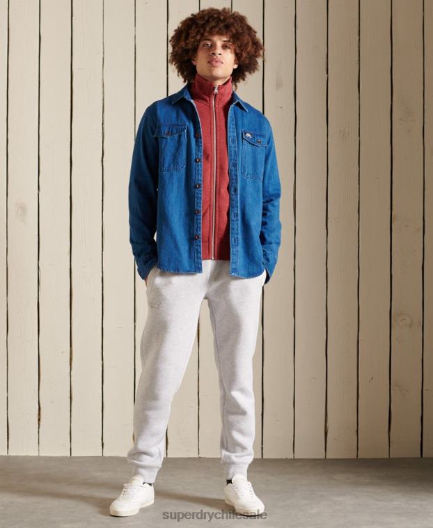 hombres Superdry rojo top deportivo de algodón orgánico con cremallera y logo vintage 2R68Z5168