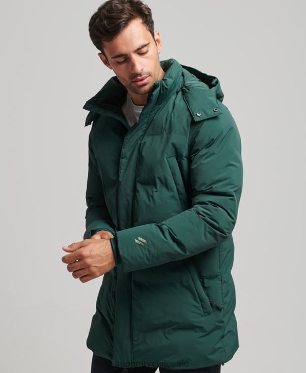 hombres Superdry verde abrigo acolchado boxy 2R68Z4543