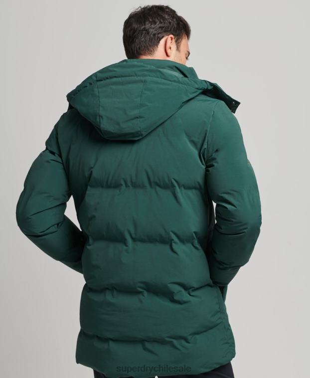 hombres Superdry verde abrigo acolchado boxy 2R68Z4543