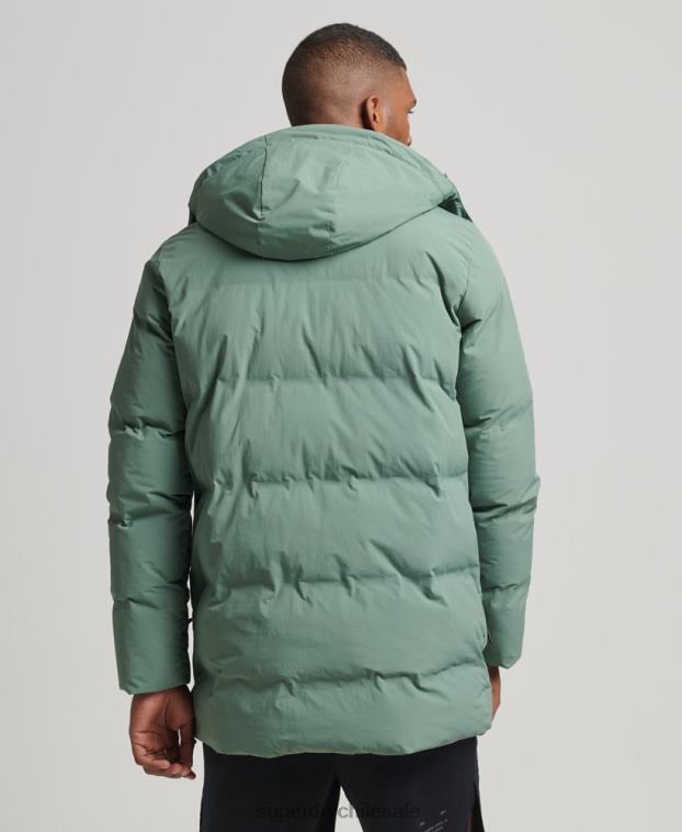 hombres Superdry verde abrigo acolchado boxy 2R68Z4641