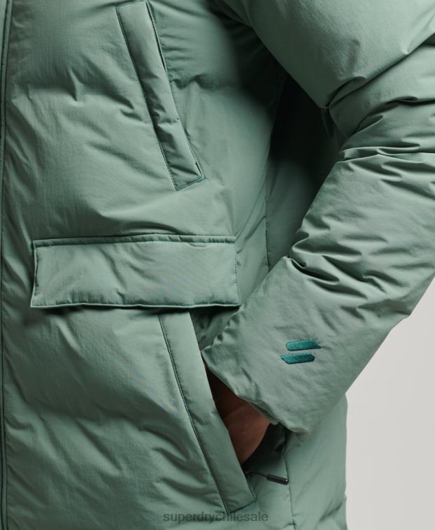 hombres Superdry verde abrigo acolchado boxy 2R68Z4641