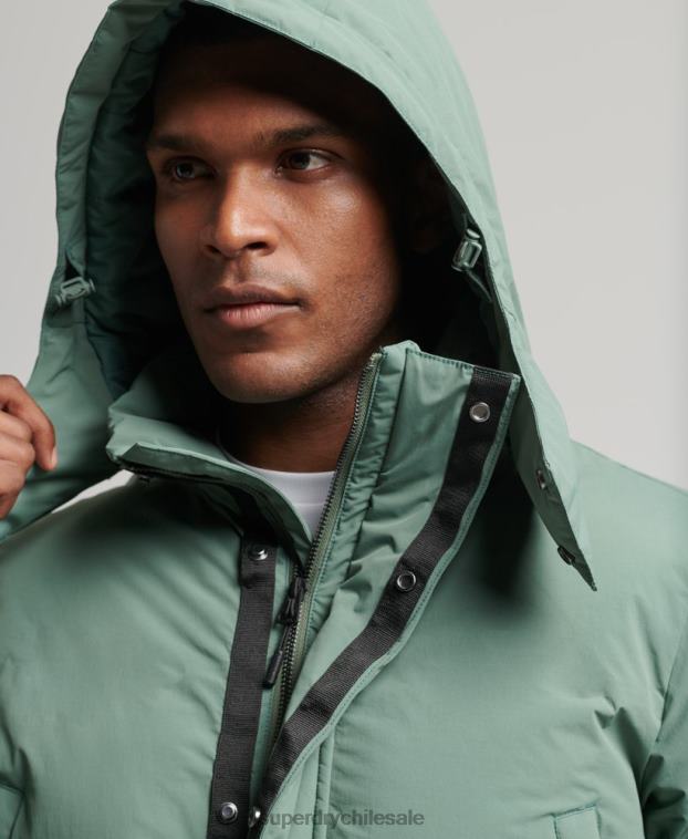 hombres Superdry verde abrigo acolchado boxy 2R68Z4641