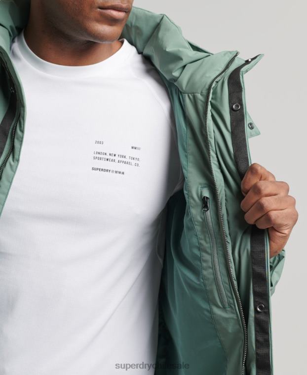 hombres Superdry verde abrigo acolchado boxy 2R68Z4641