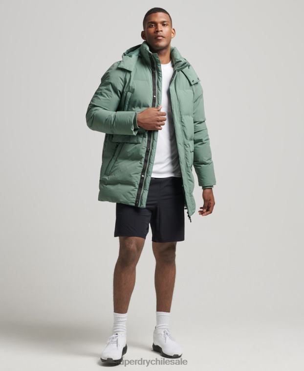 hombres Superdry verde abrigo acolchado boxy 2R68Z4641