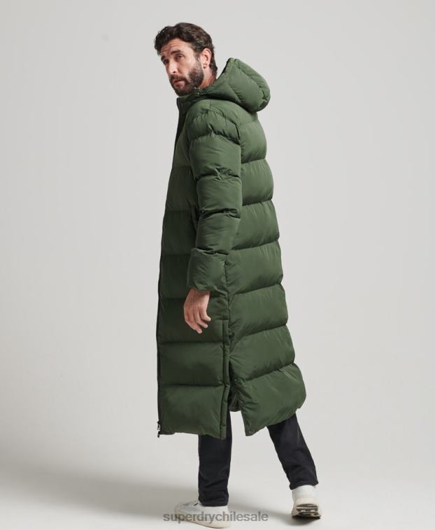 hombres Superdry verde abrigo acolchado extralargo 2R68Z1028