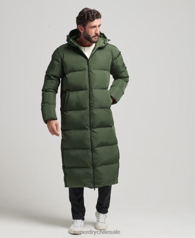 hombres Superdry verde abrigo acolchado extralargo 2R68Z1028